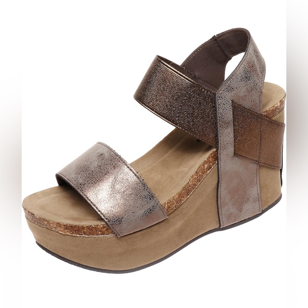 Pierre Dumas Hester Women's Vegan Platform Wedge Open Toe Sandals